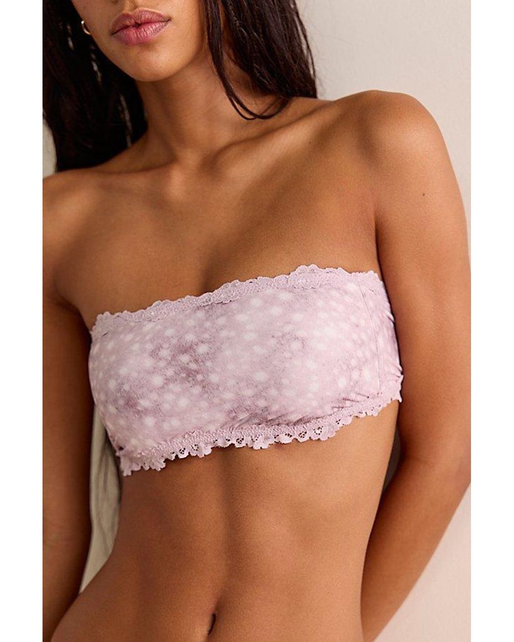 Intimately By Free People Brown Charlie Lace Printed Microfiber Bandeau By