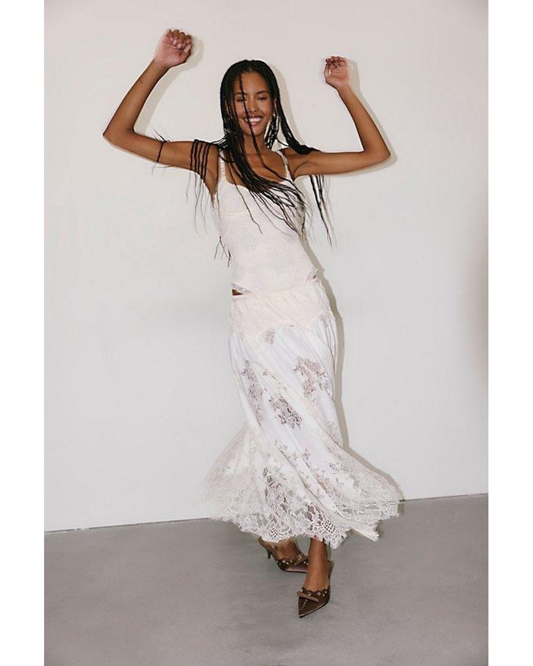 Intimately By Free People Brown Midnight Mirage Maxi Slip Skirt By