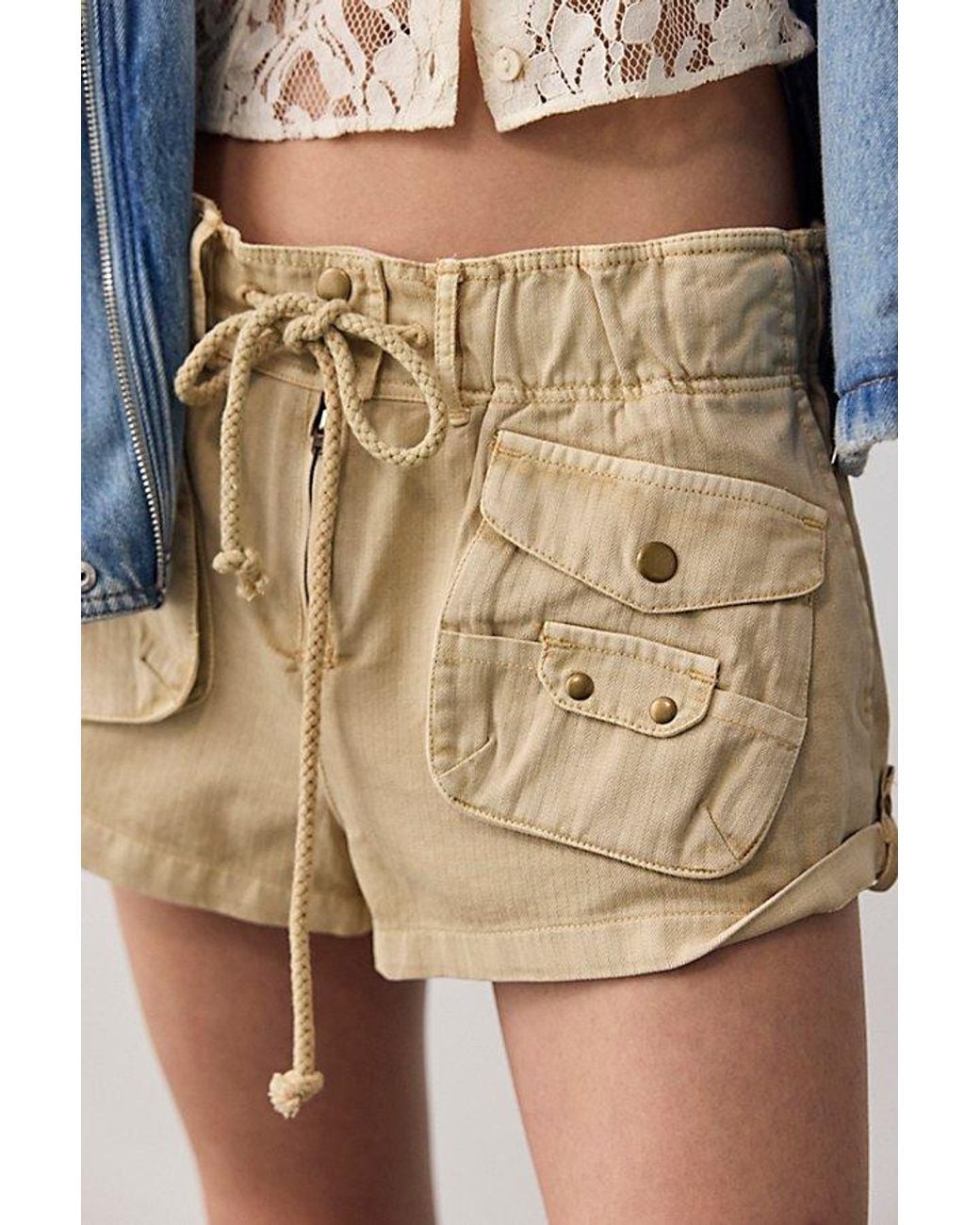 Free People Brown Waimea Slouchy Shorts