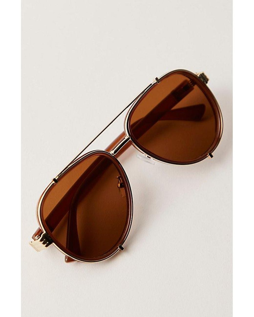 Free People Blue Wesley Oversized Aviator Sunglasses