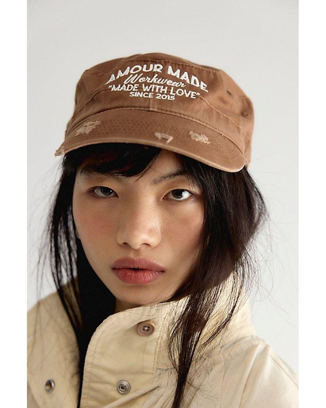 Free People Brown Amour Inc Workwear Cadet Cap