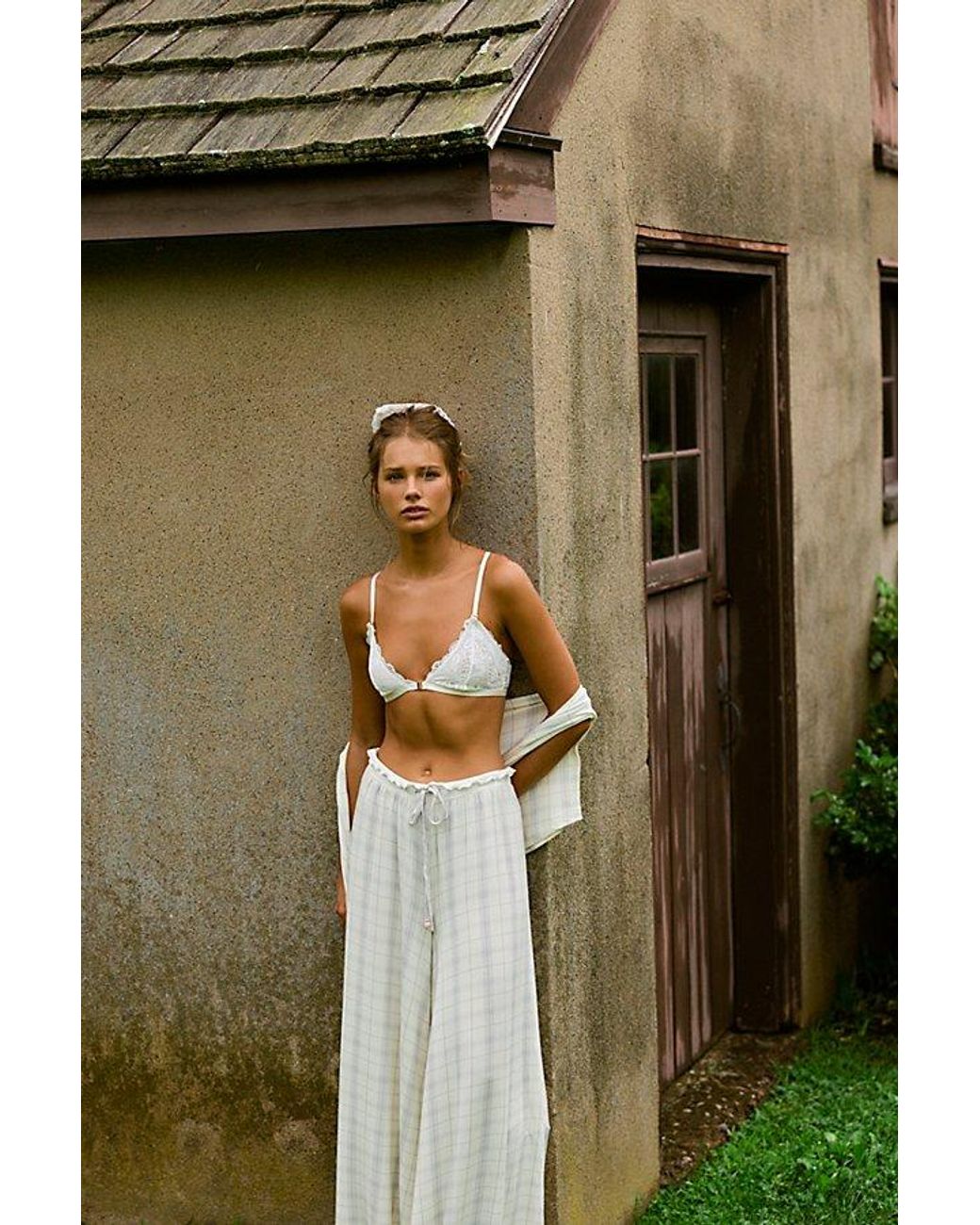 Intimately By Free People Brown Moonlit Meadow Lace Multi-Way Triangle Bralette By