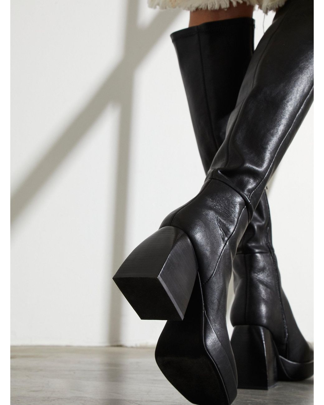 Free People Daphne Second Skin Platform Boots in Black | Lyst Canada