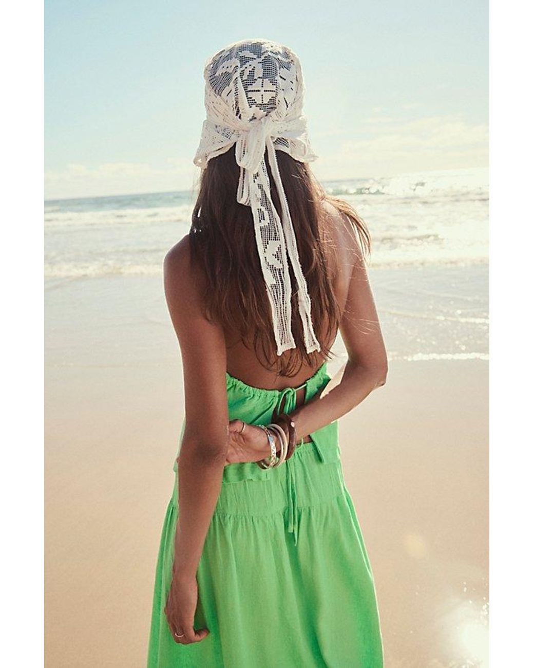 Free People Natural Capri Lace Wrap Sarong Top