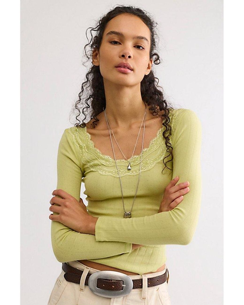 Intimately By Free People Natural Classic Keepsake Pointelle Long Sleeve By