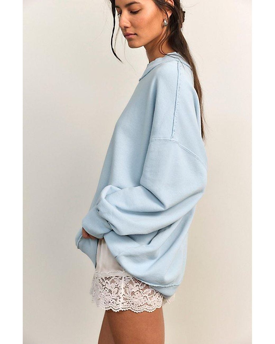 Free People Blue Palm Springs Pullover