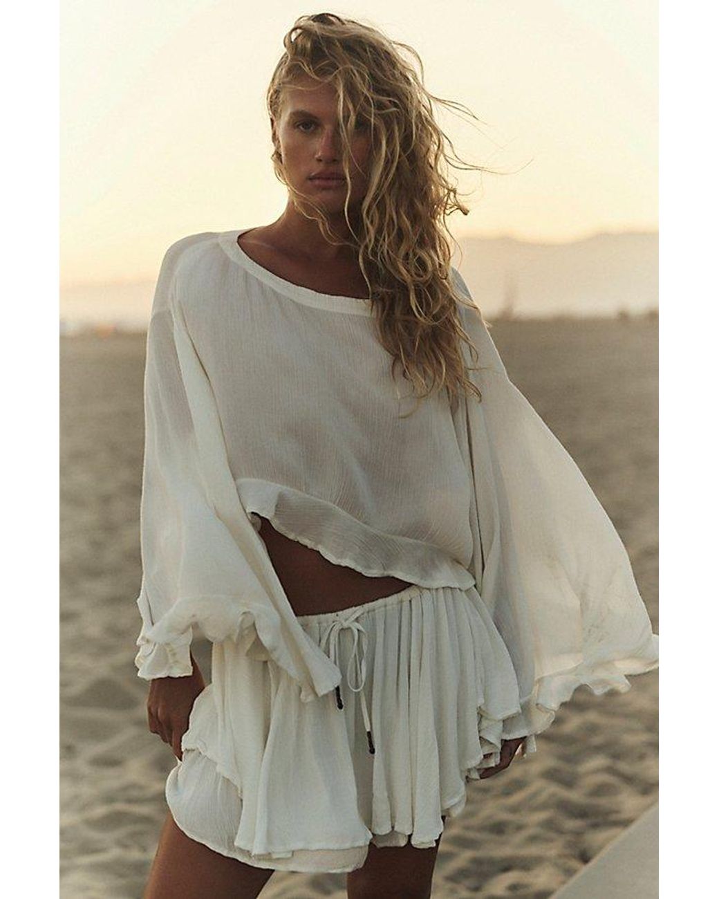 Free People White Delilah Skort Set By
