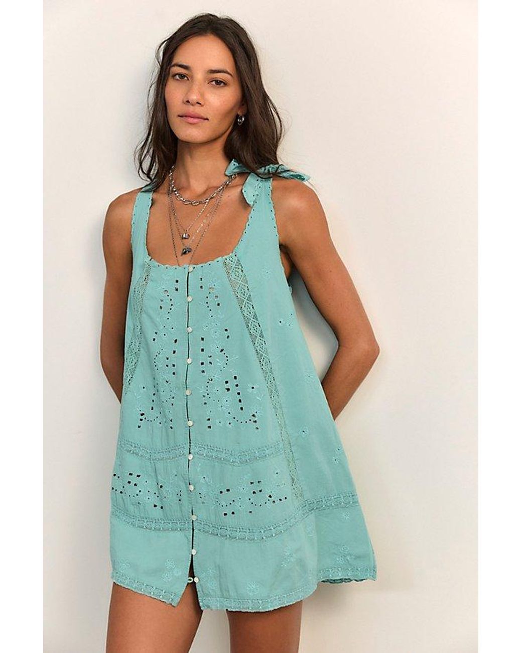 Free People Blue Penelope Mini Dress