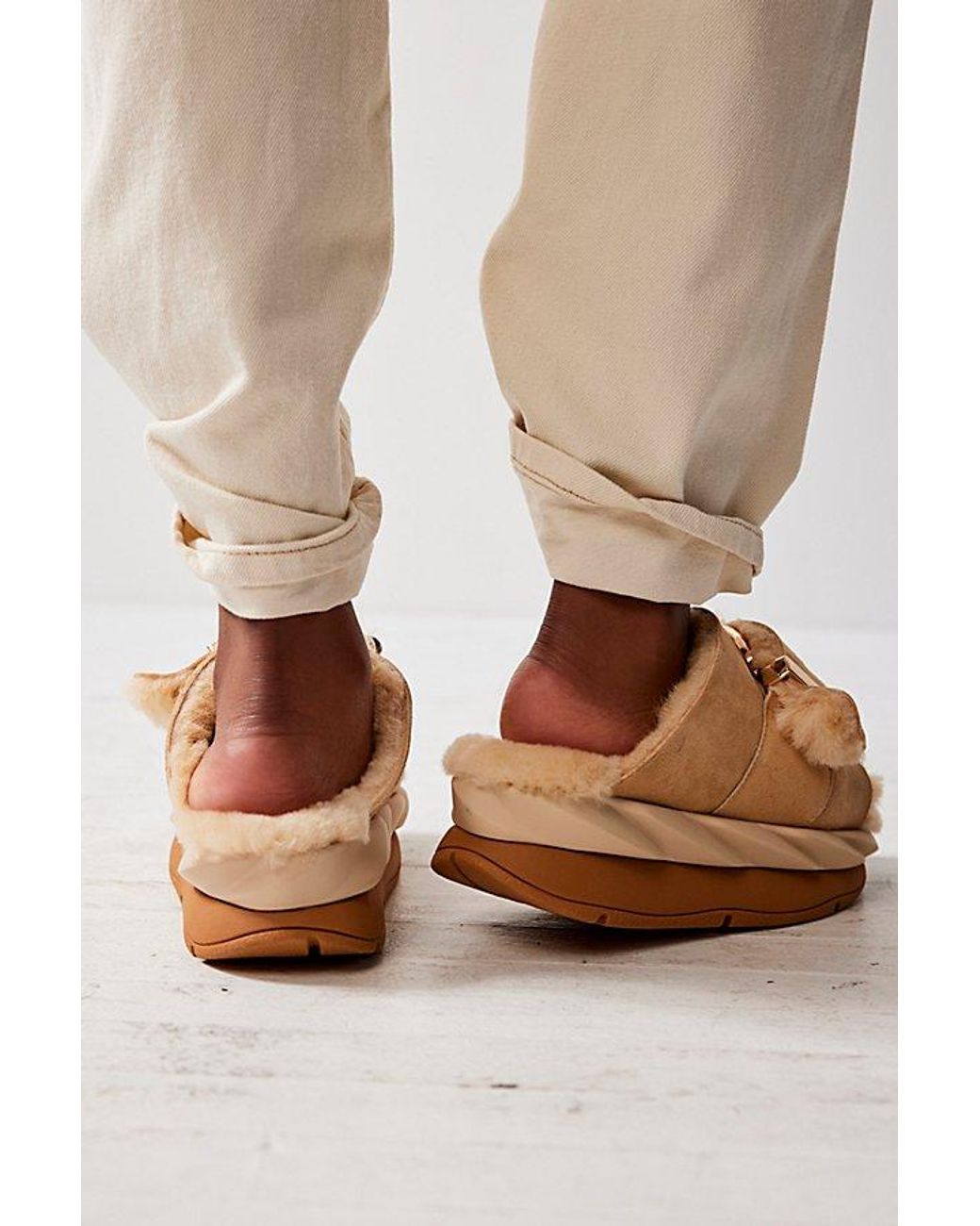4Ccccees Natural Mellow Shearling Slides