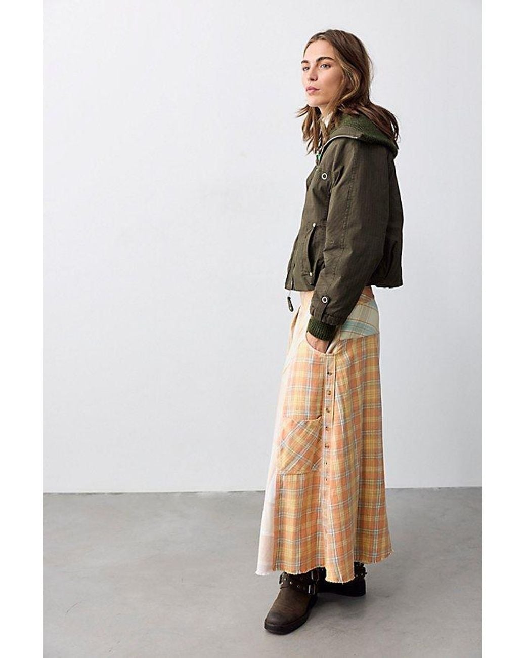 Free People Black Coven Rework Midi Skirt