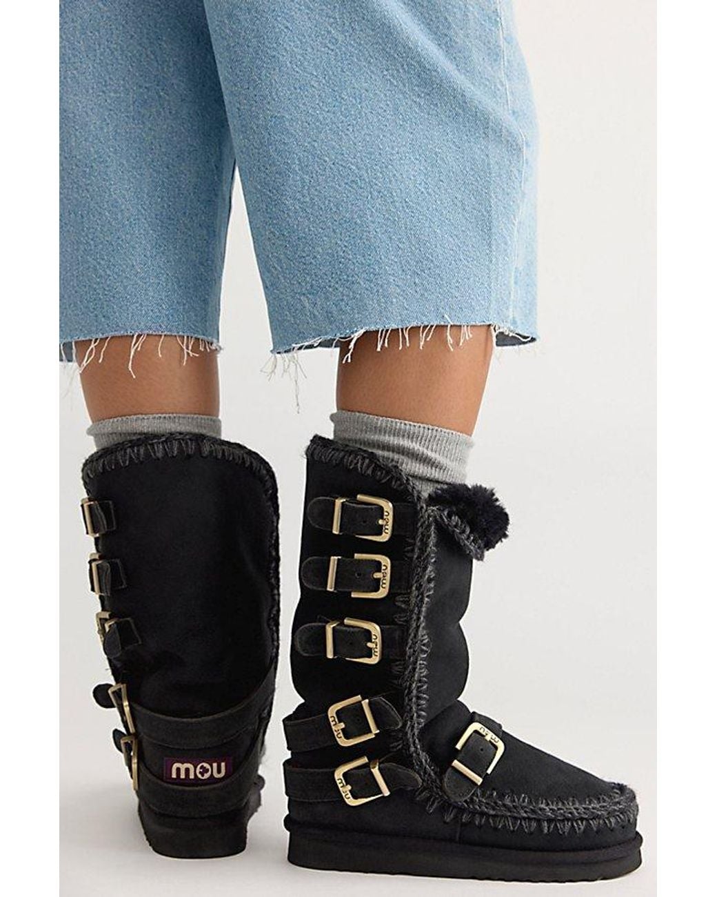 Mou Blue Bergy Buckle Boots Shoe