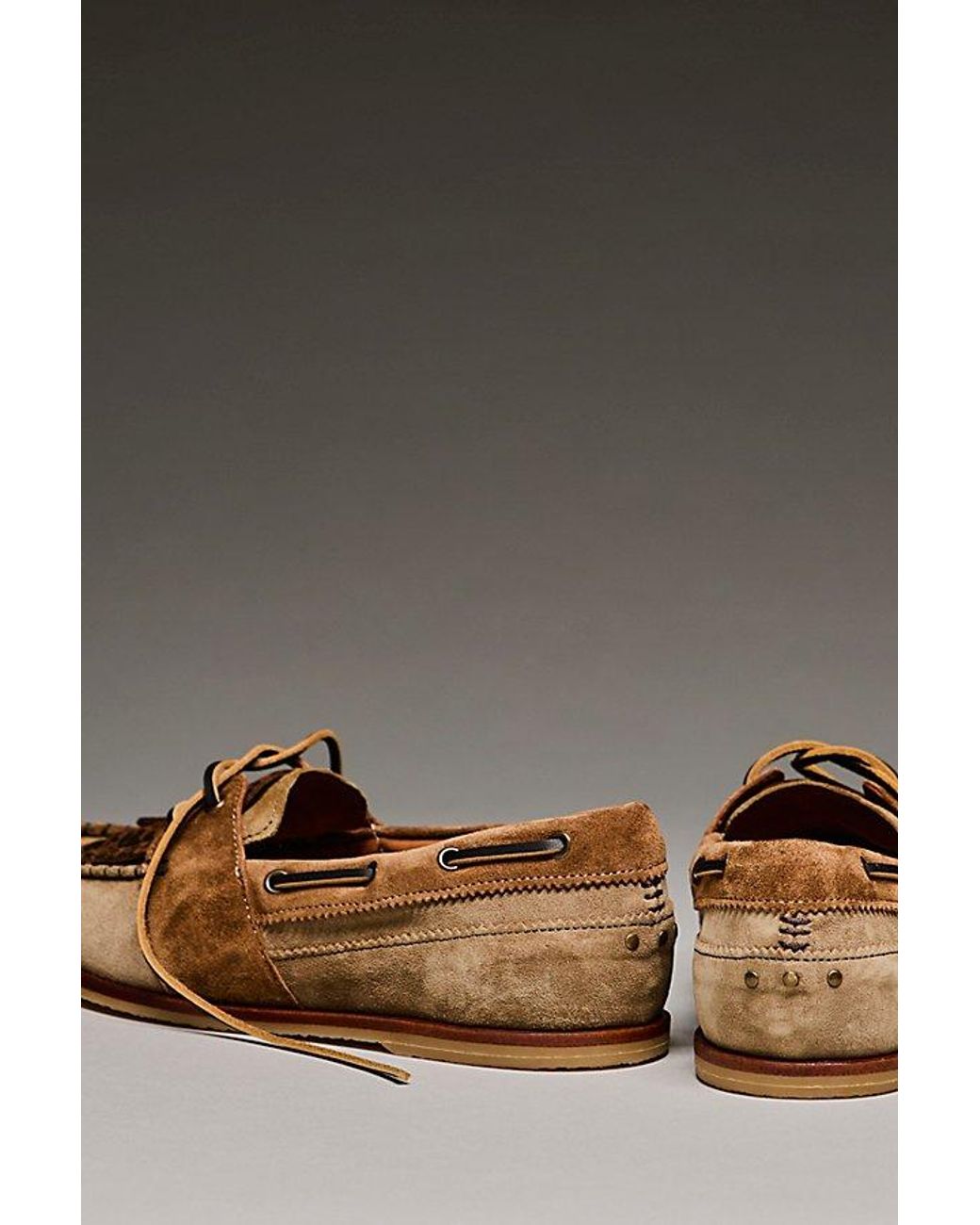 Free People Brown Benny Interchangeable Boat Shoes Shoe