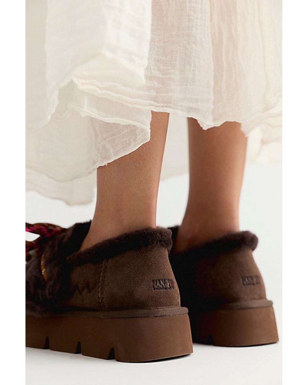 Nan-Ku Couture Brown Iceland Shearling Moccasins By
