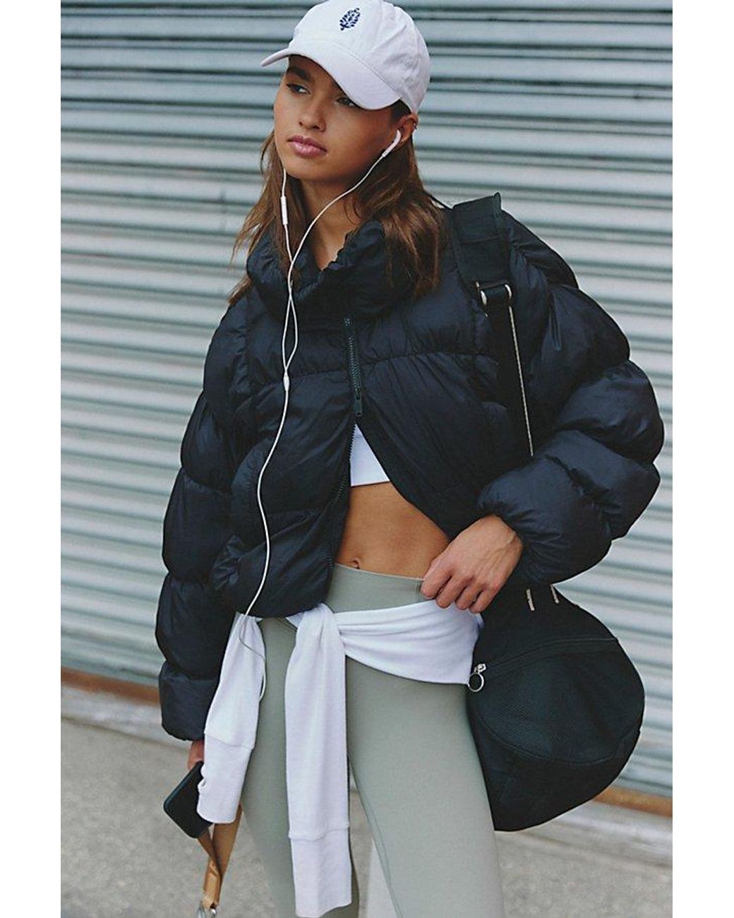 Fp Movement Gray In A Bubble Puffer Jacket