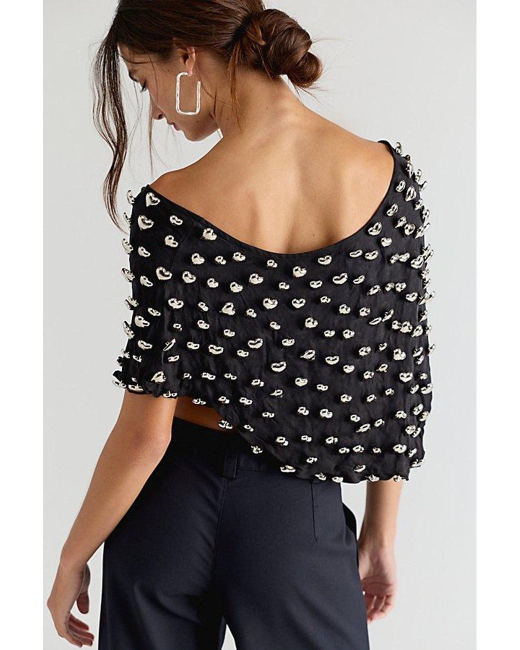 Urban Outfitters Black Heart Charm Cropped Poncho