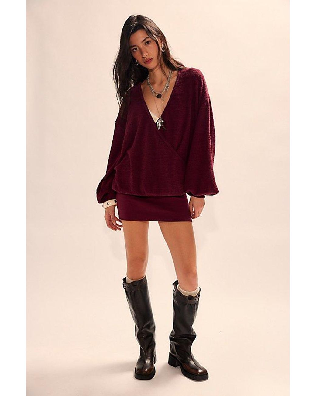 Free People Luella Mini Dress in Red | Lyst