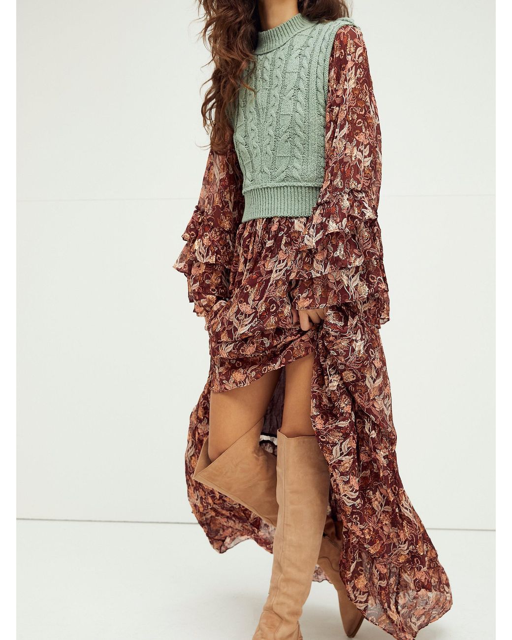 free people ophelia maxi dress Ophelia Maxi Dress by Free People, Tea Combo, M
