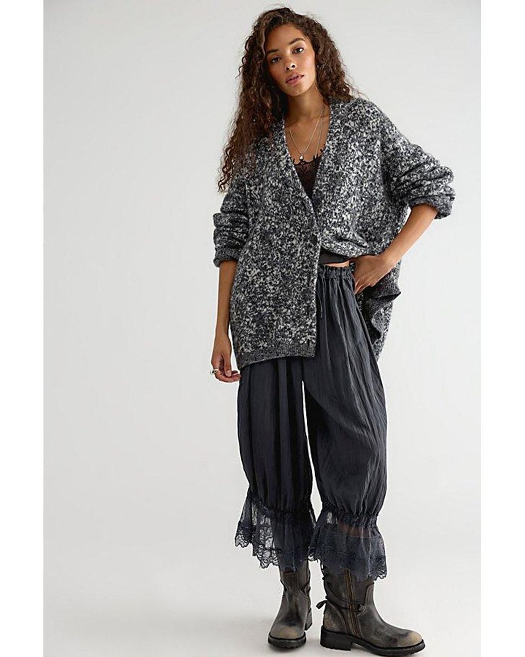 Free People Black Leo Oversized Cardi
