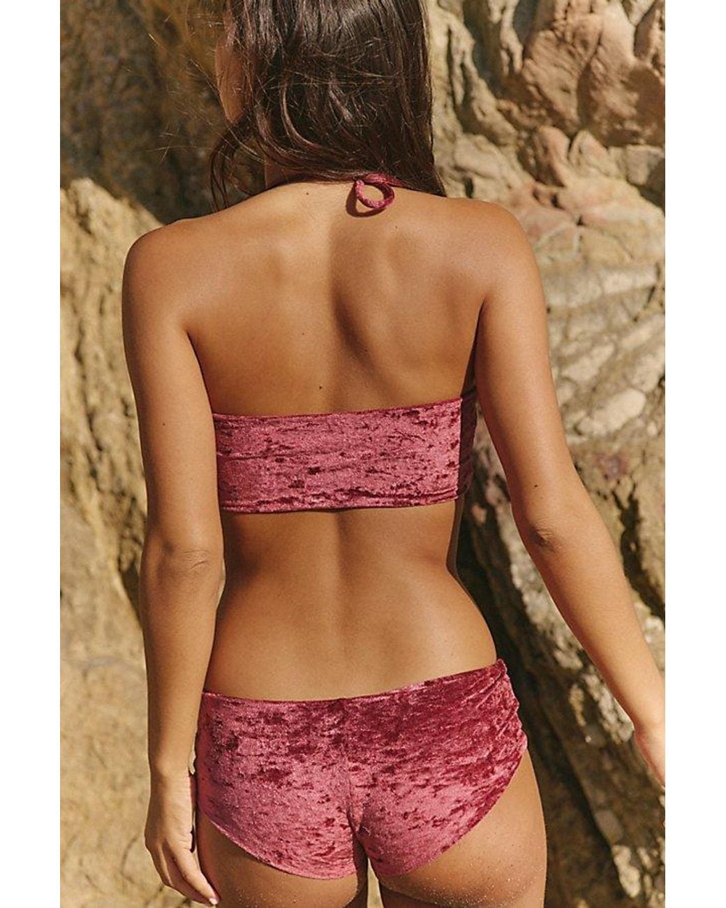 Stone Fox Brown Belle Velvet Bikini Top