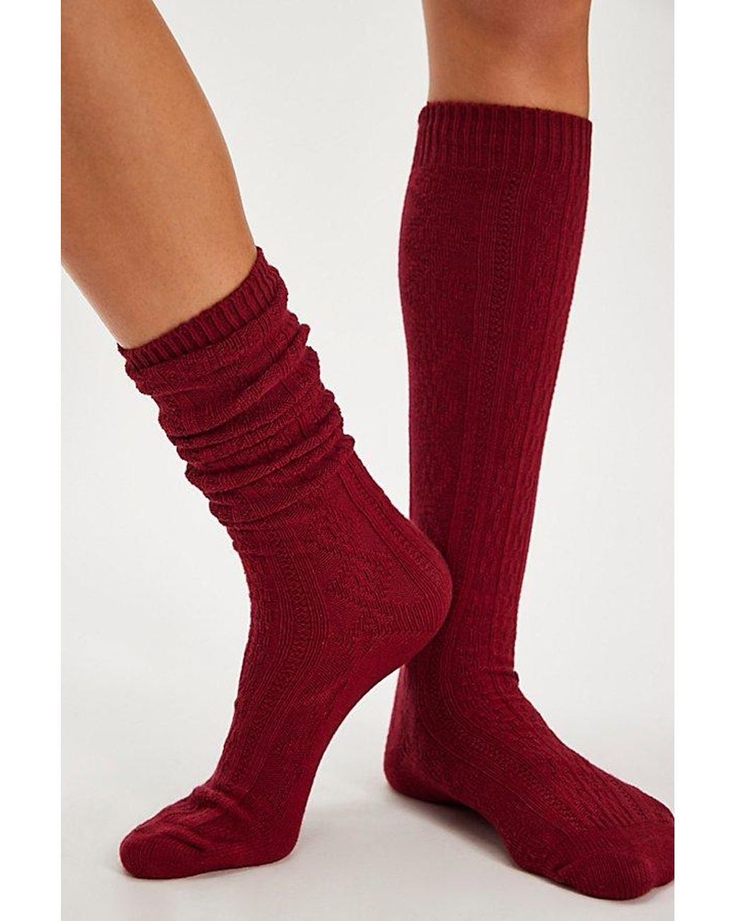 Free People Red Essential Knee High Sock