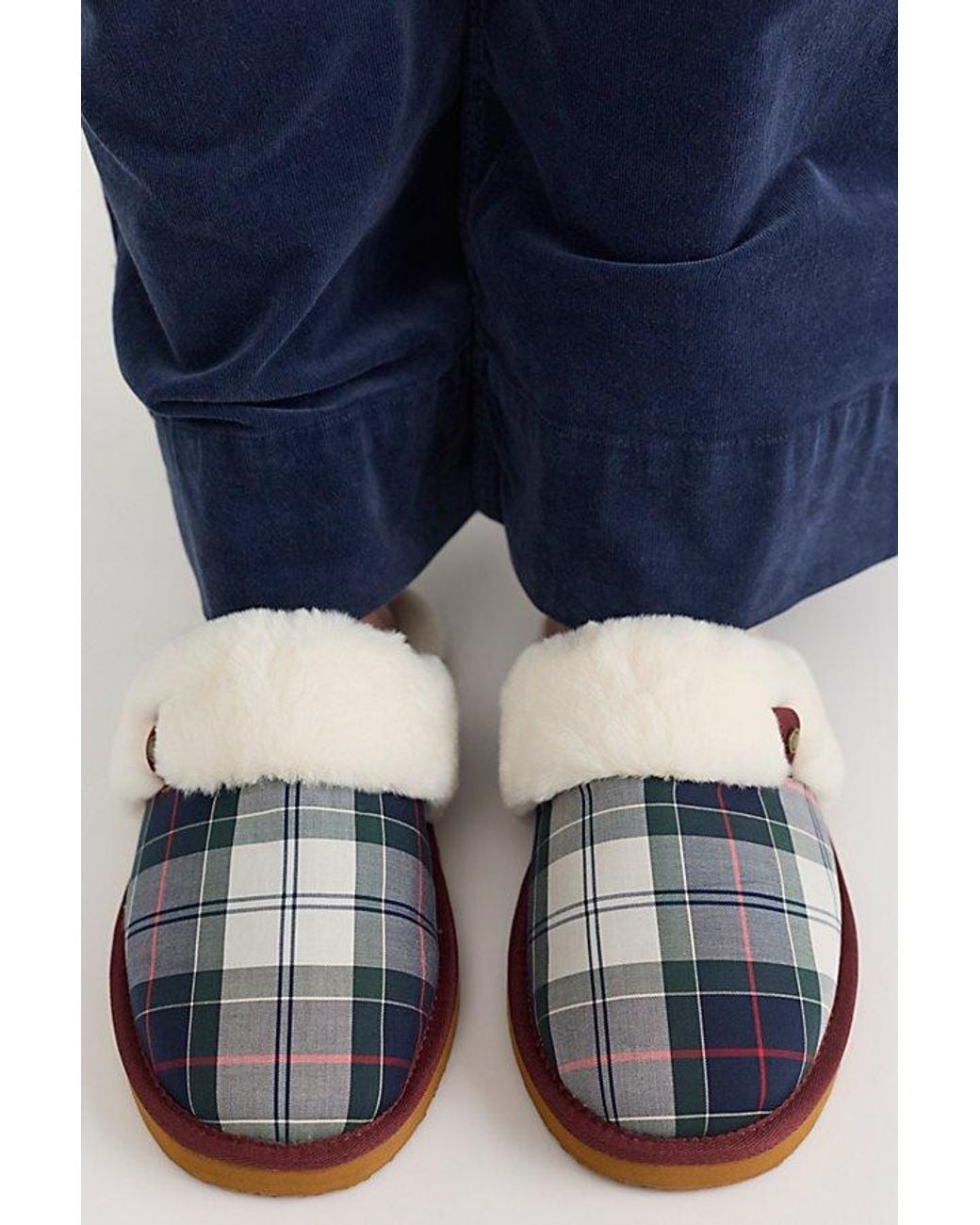 Barbour Blue Claudia Tartan Slippers