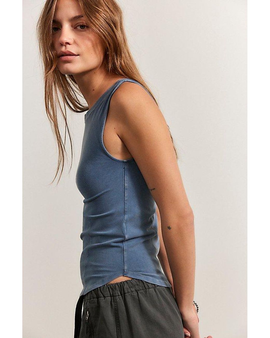Free People Blue Iconic Tank Top