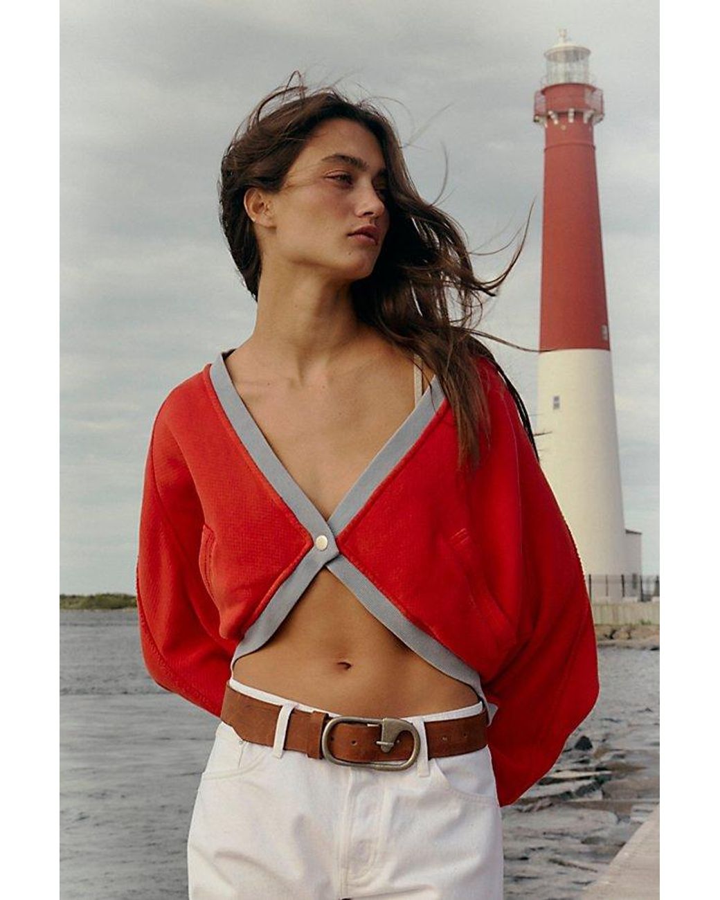 Free People Red Charm Bolero Cardi