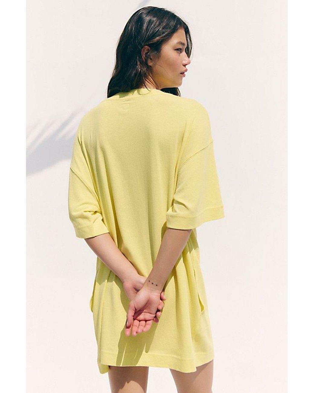 free-est Yellow Essential Extreme Tee Mini Dress By
