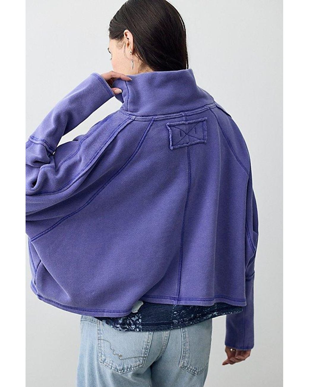 Free People Purple My Girl Funnel Neck Pullover