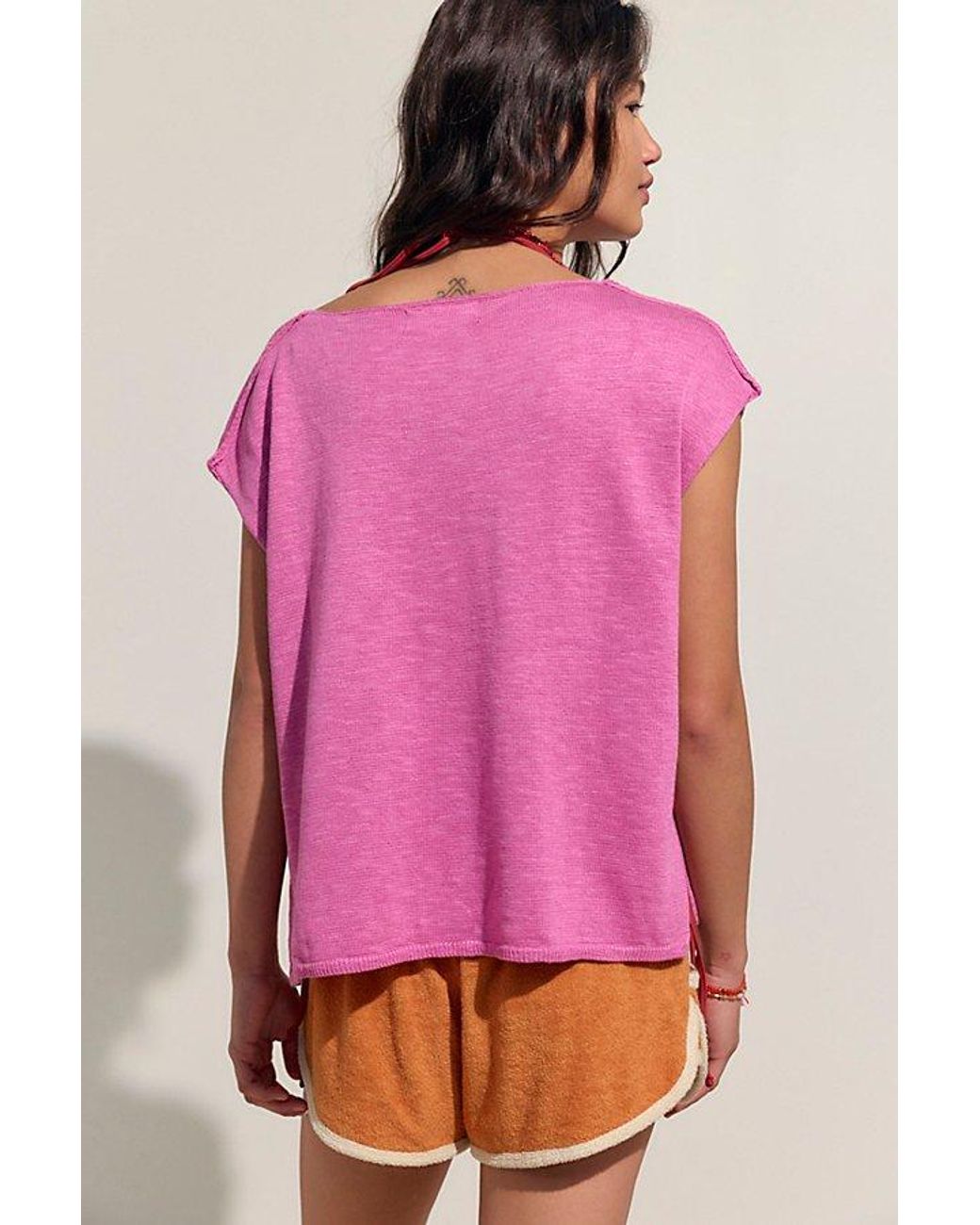 free-est Pink Marina Del Sol Sweater Top By