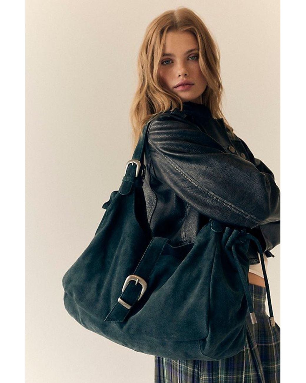 Free People Blue Serena Cinched Shoulder Bag