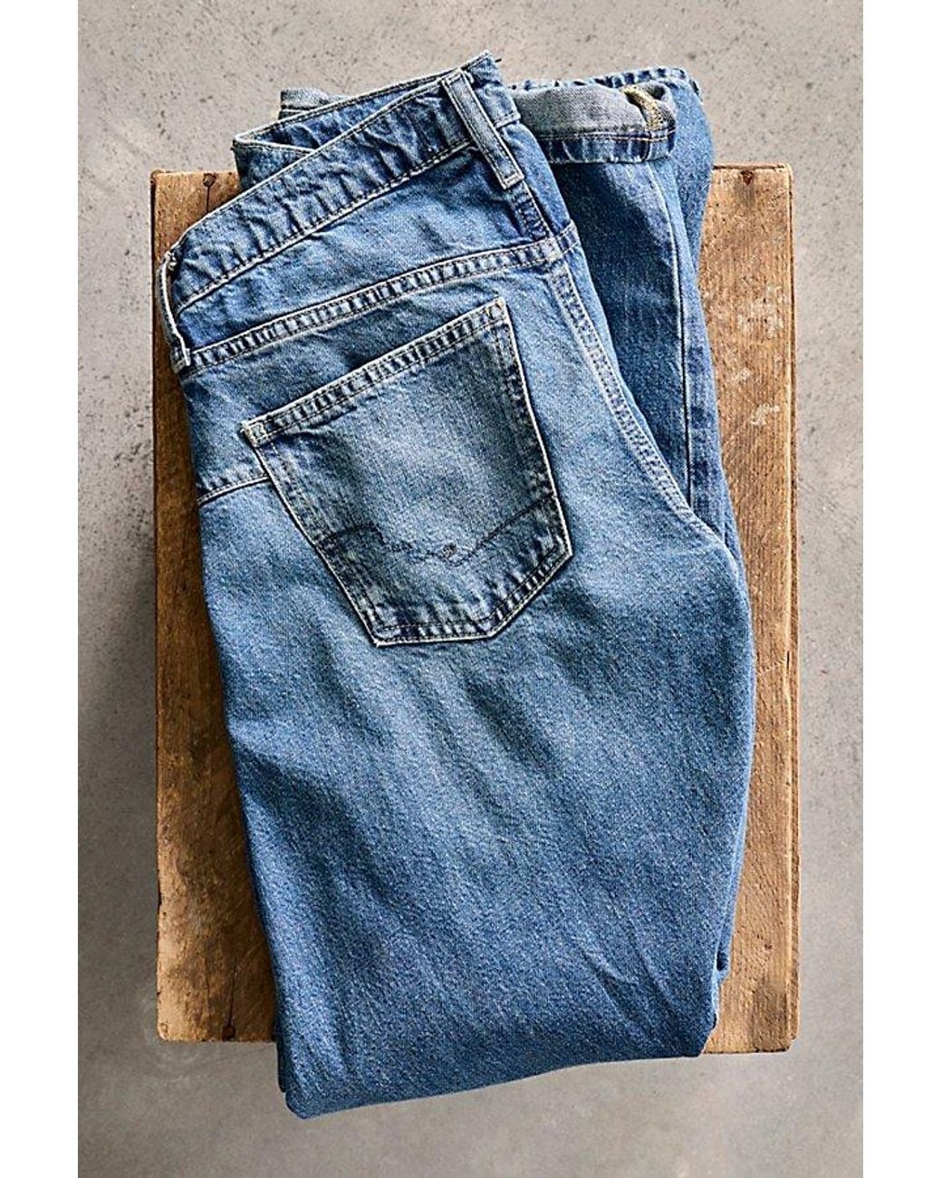Free People Blue Fable Low-Rise Twisted Bowed Jeans