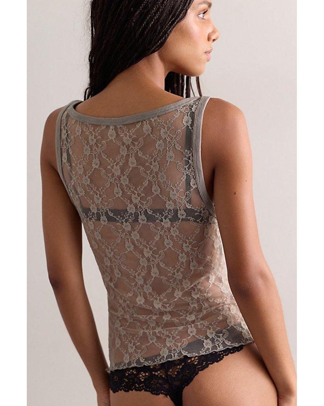 Intimately By Free People Brown See You Layer Lace Tank Top By
