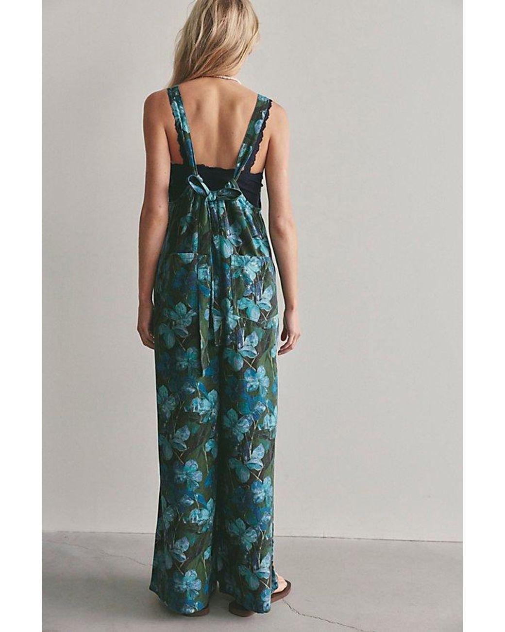 Free People Green We The Free Freebird Printed Jumpsuit