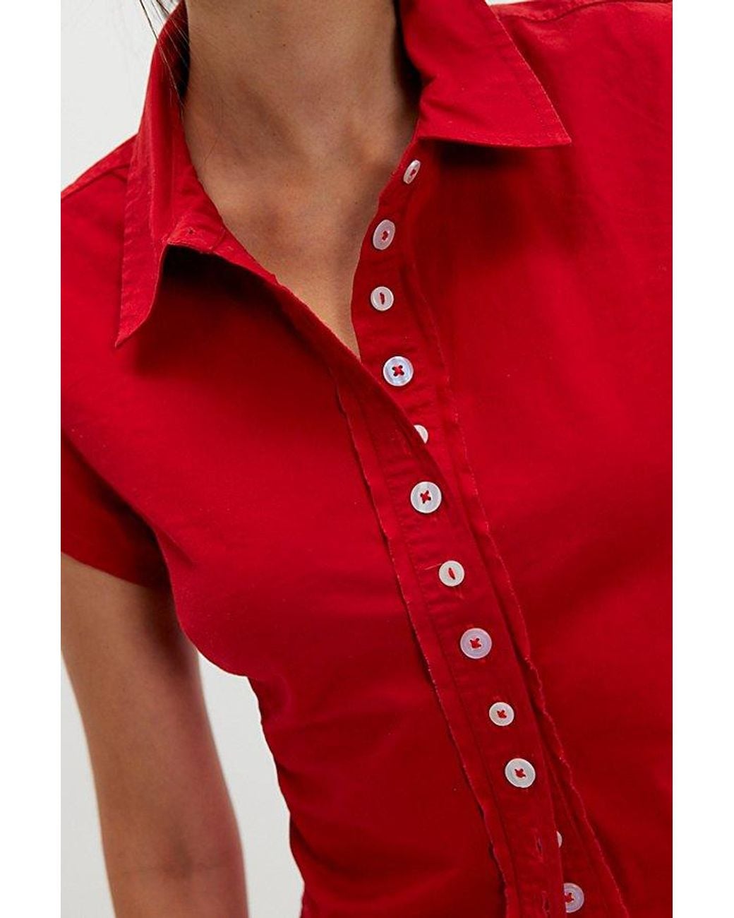 Free People Red Maude Tiny Top