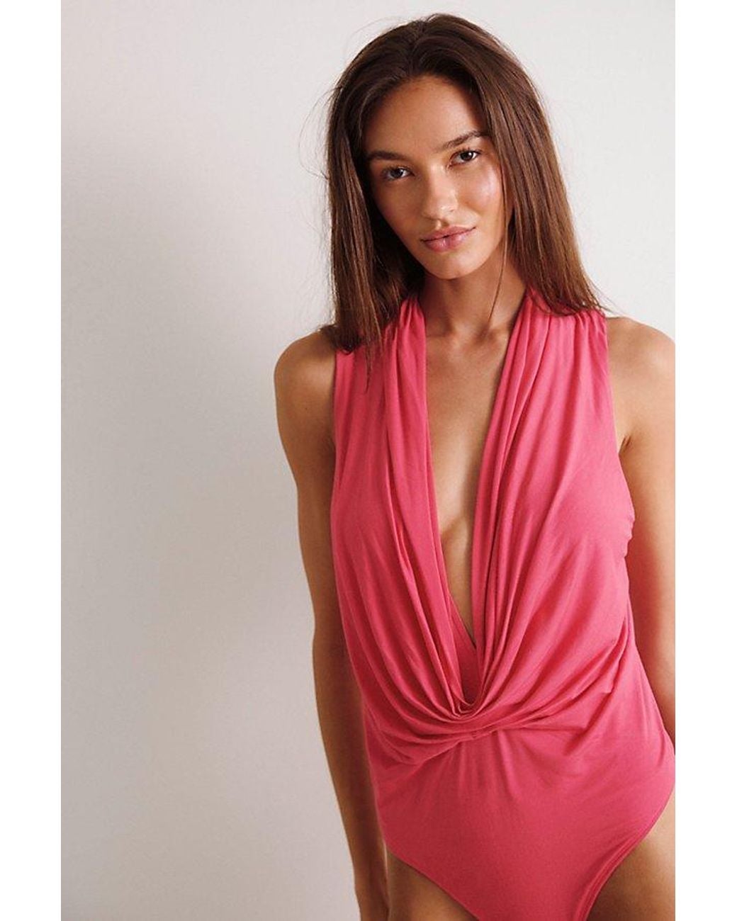 Intimately By Free People Pink We'Re Going Out Bodysuit By