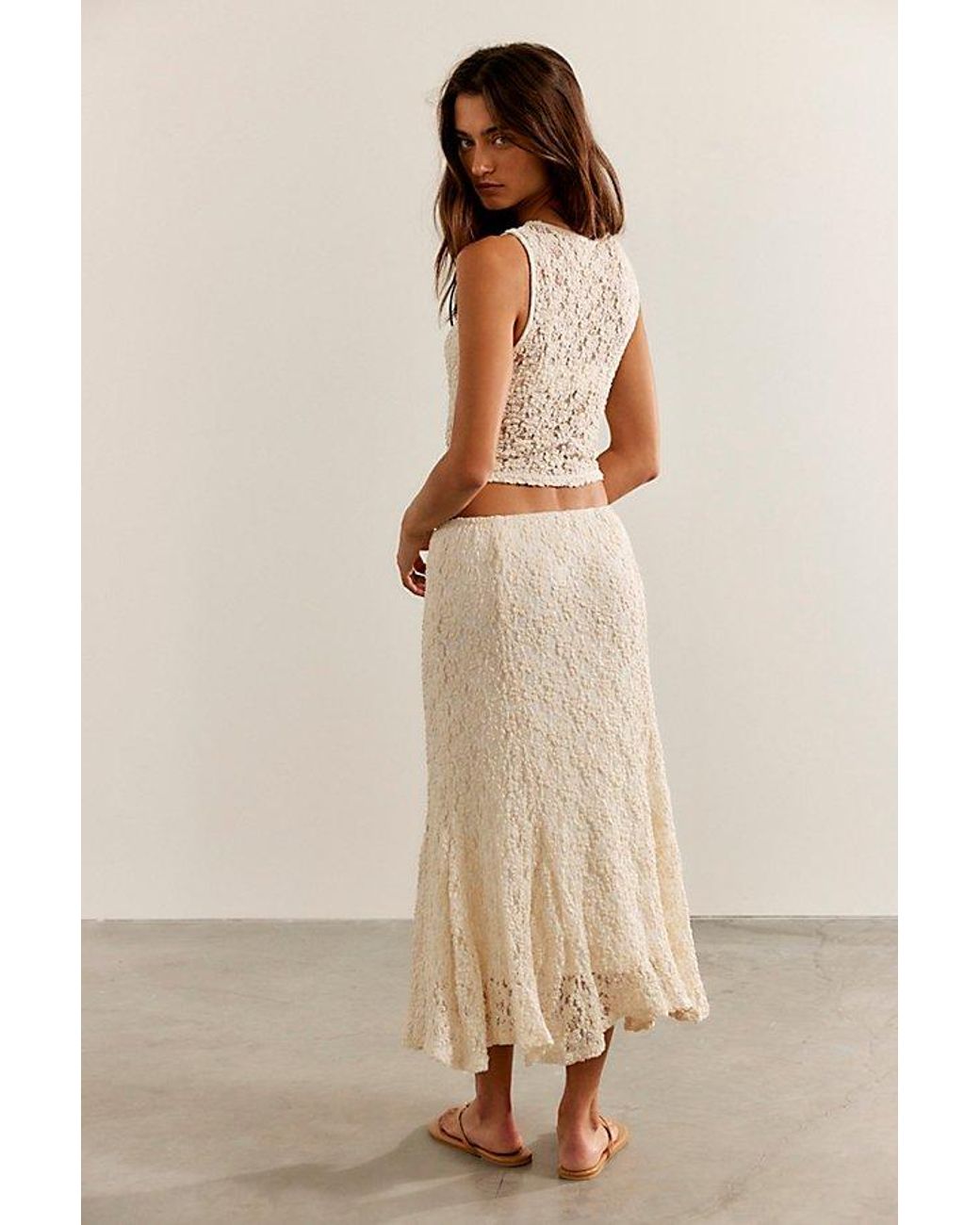 Free People Natural Laney Midi Skirt Set