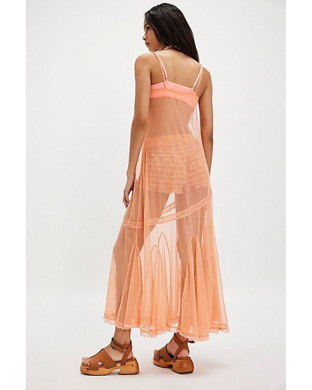 chinese dress ladies Farida Peach Lace Maxi Dress - US 18