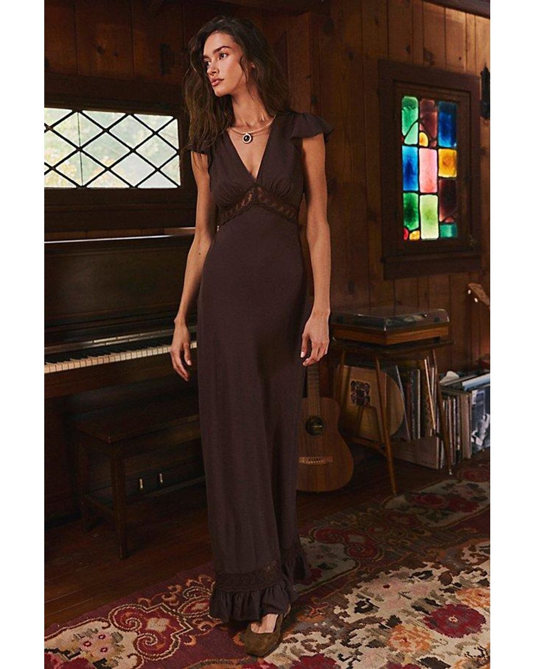 Free People Brown Eternal Soul Solid Maxi Dress