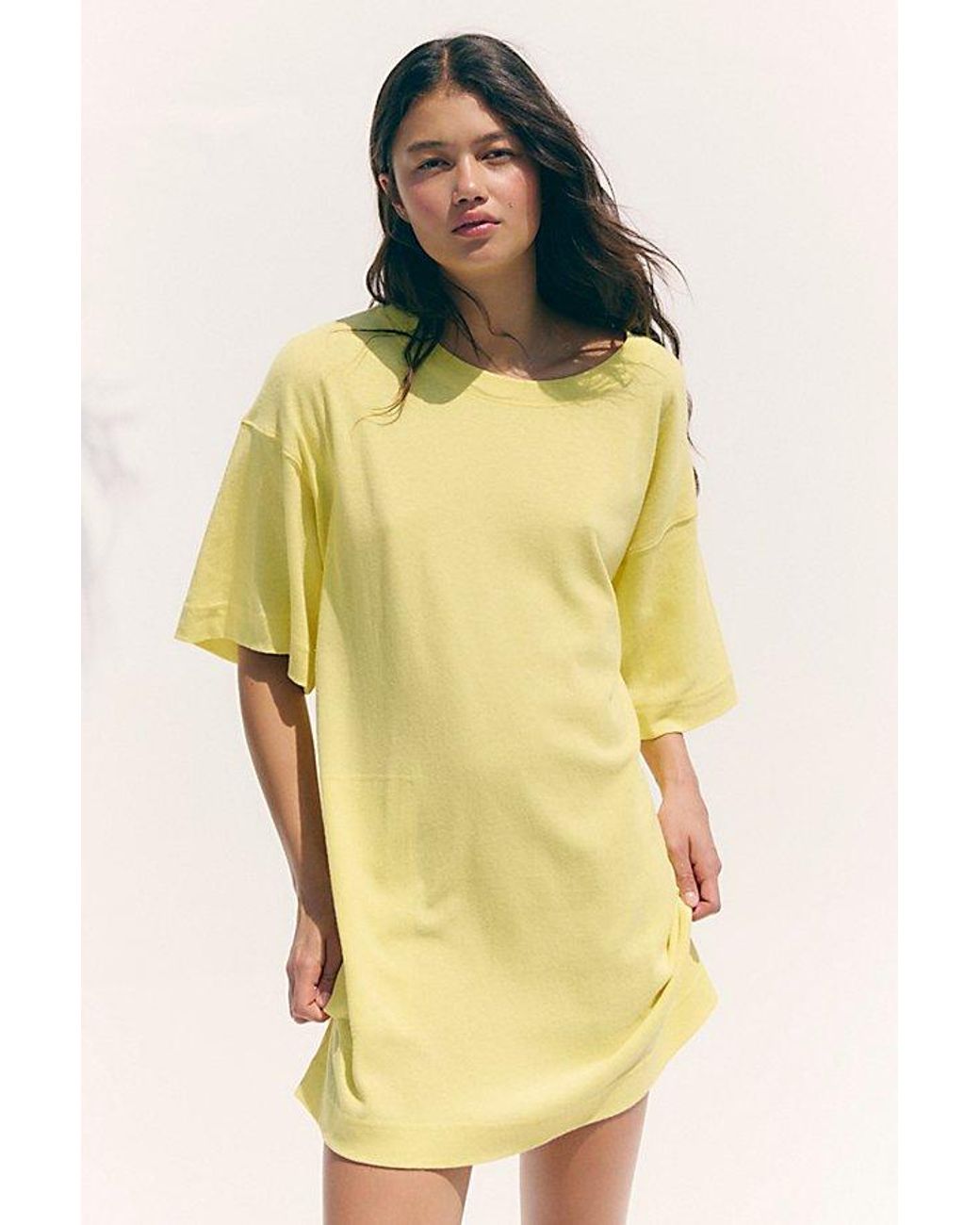 free-est Yellow Essential Extreme Tee Mini Dress By