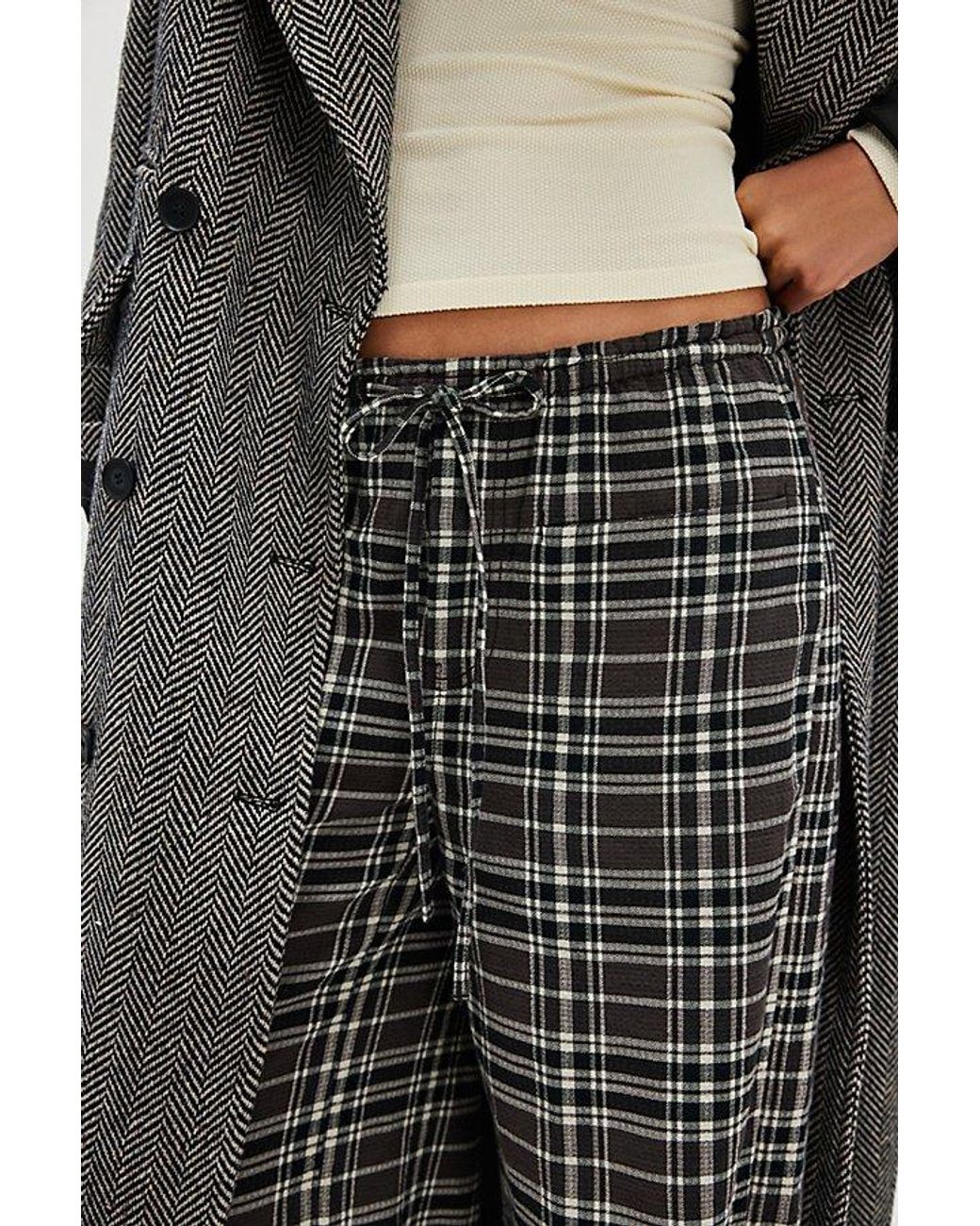 Free People ★ Hudson Canyon Plaid Pants FREE PEOPLE Hudson Canyon Plaid Pants in Neutral Combo