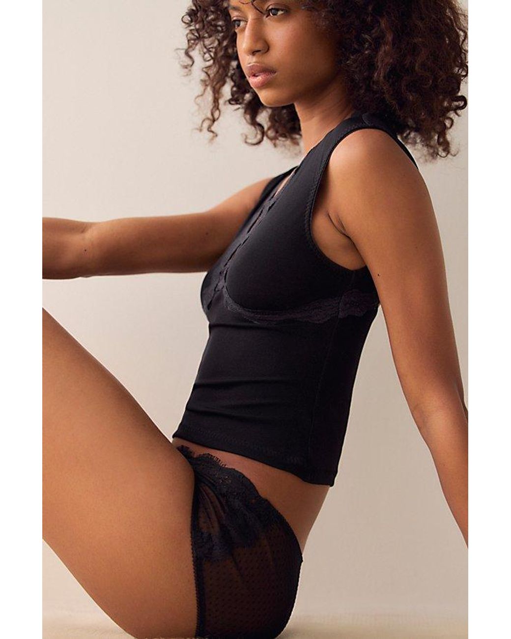 Intimately By Free People Black Perfect Frame Muscle Tank Top By