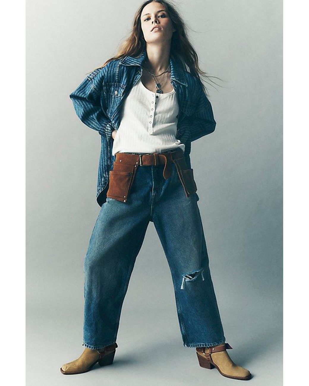 Free People Natural We The Free Deep Trance Dropped Boyfriend Jeans
