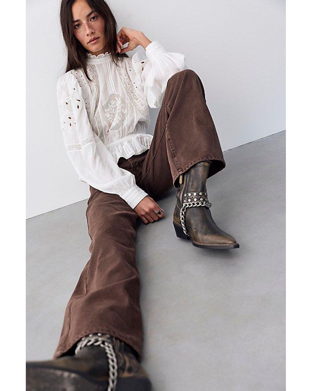 Free People Brown We The Free Tennessee Low-Rise Boyfriend Jeans