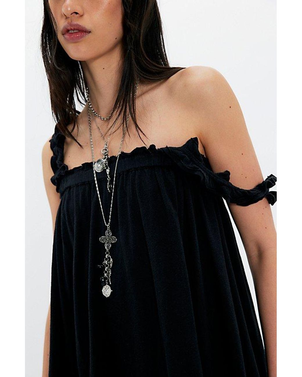 Free People Black Spring Tide Tunic