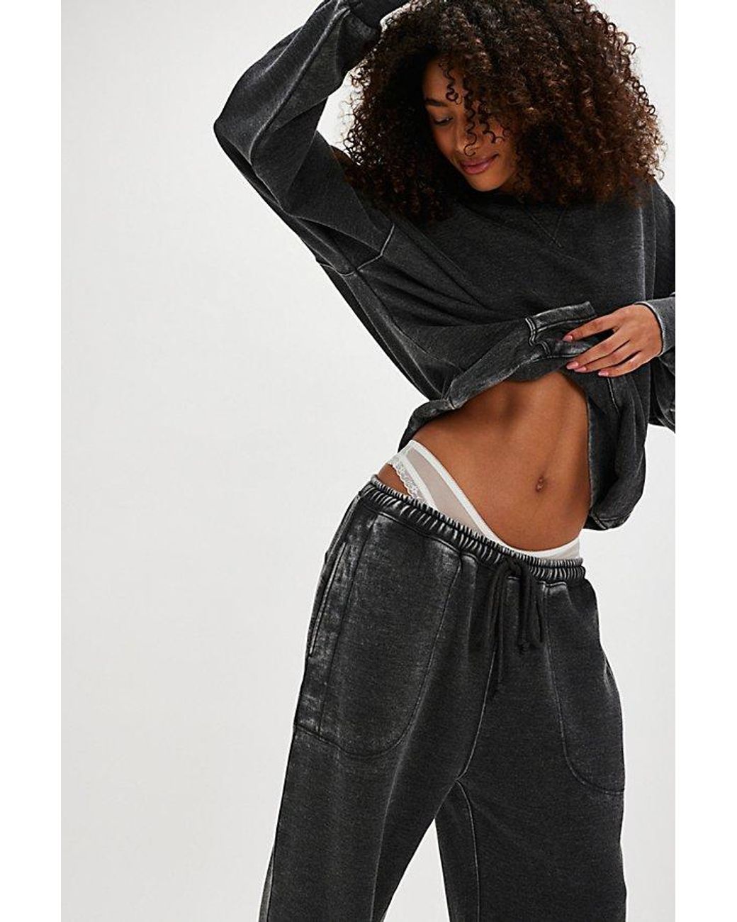 Free people black joggers hotsell