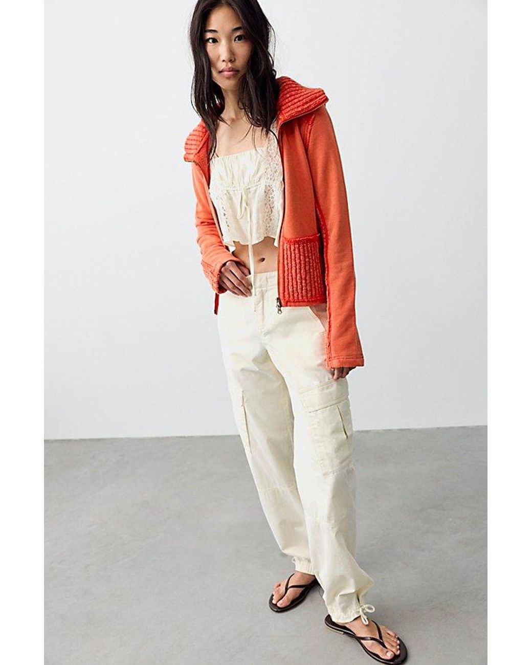 Free People Red My Inn Zip-Up