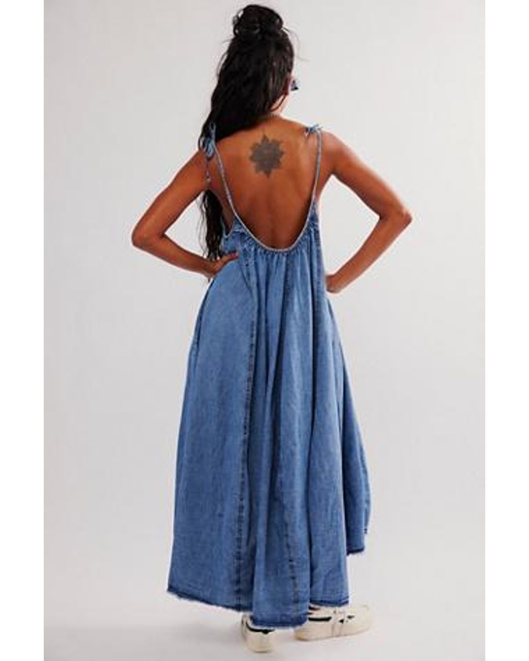Free People Denim Dreams Midi Dress in Blue | Lyst
