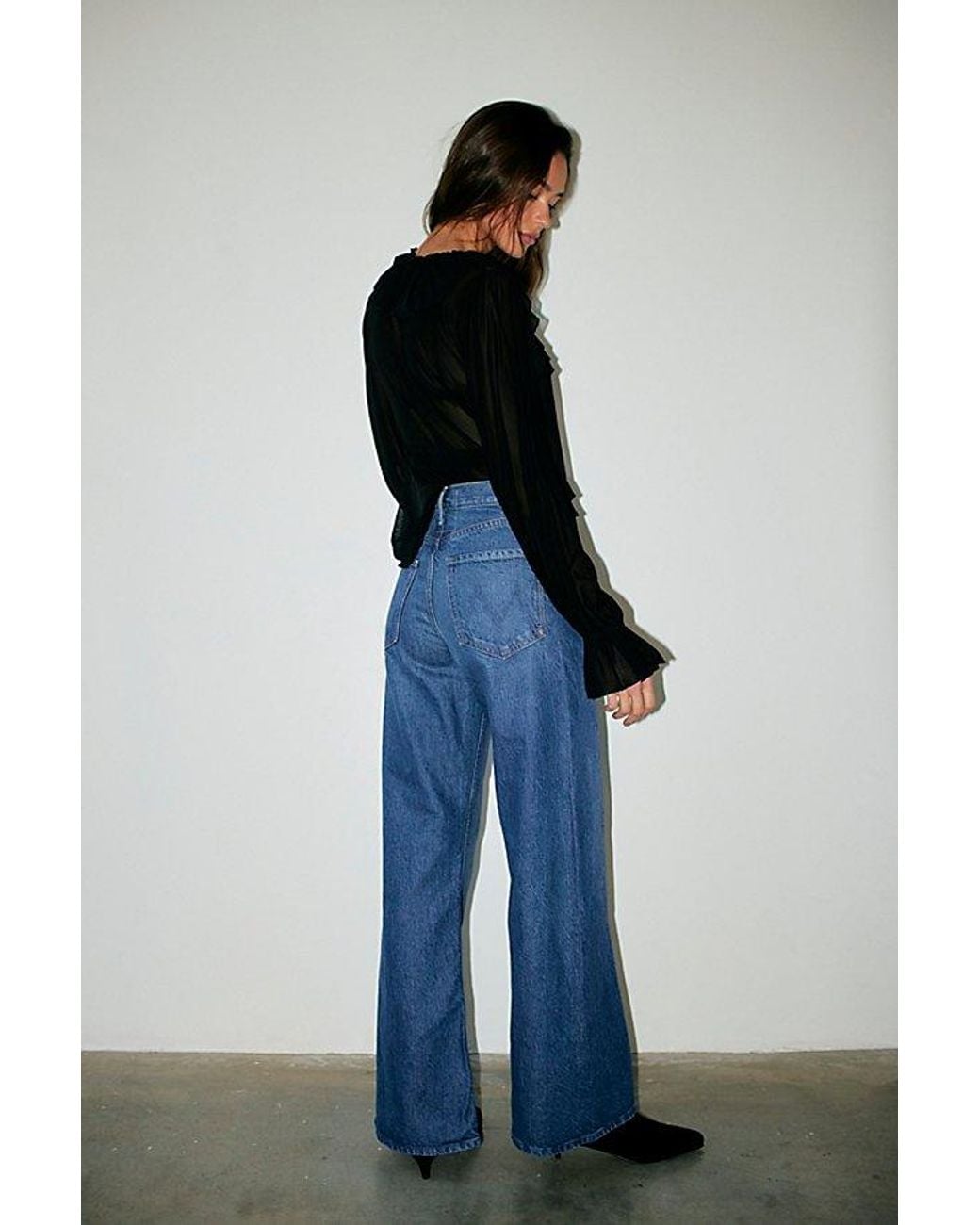 Mother Blue The Lemon Twist Sneak Jeans