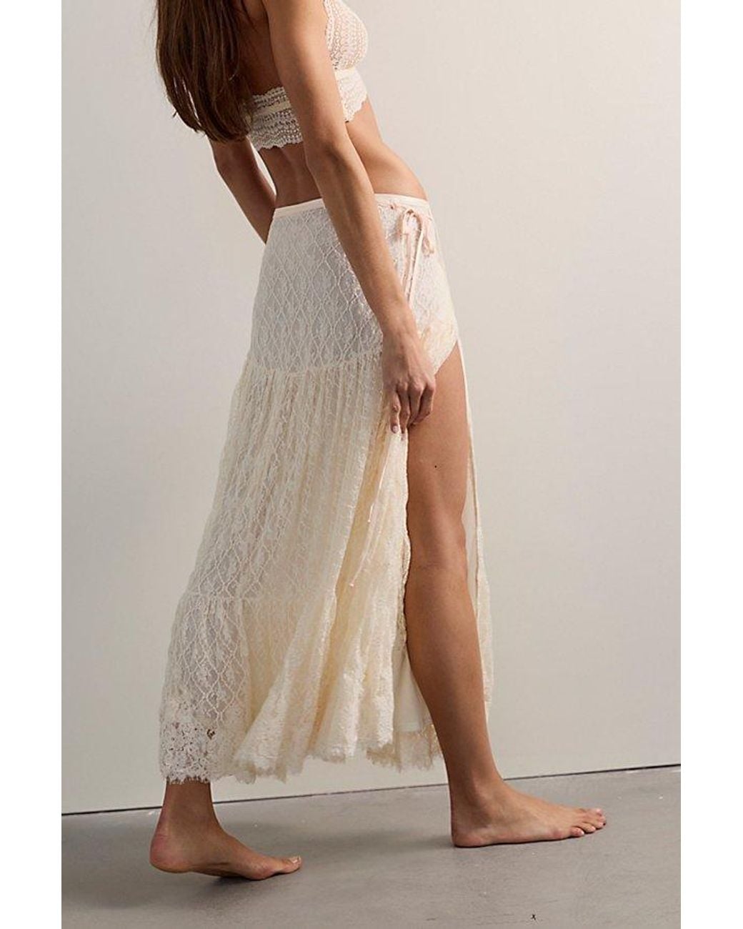 Intimately By Free People Brown That's A Wrap Maxi Slip Skirt By